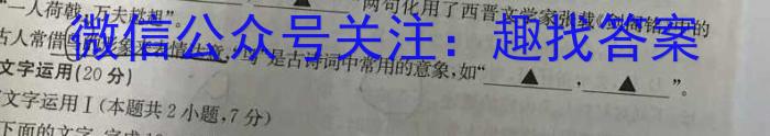 2023-2024学年青海省高三试卷1月联考(黑色方块包菱形)语文