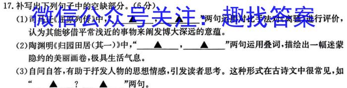 2024年河南省普通高中招生考试模拟试卷（二）/语文