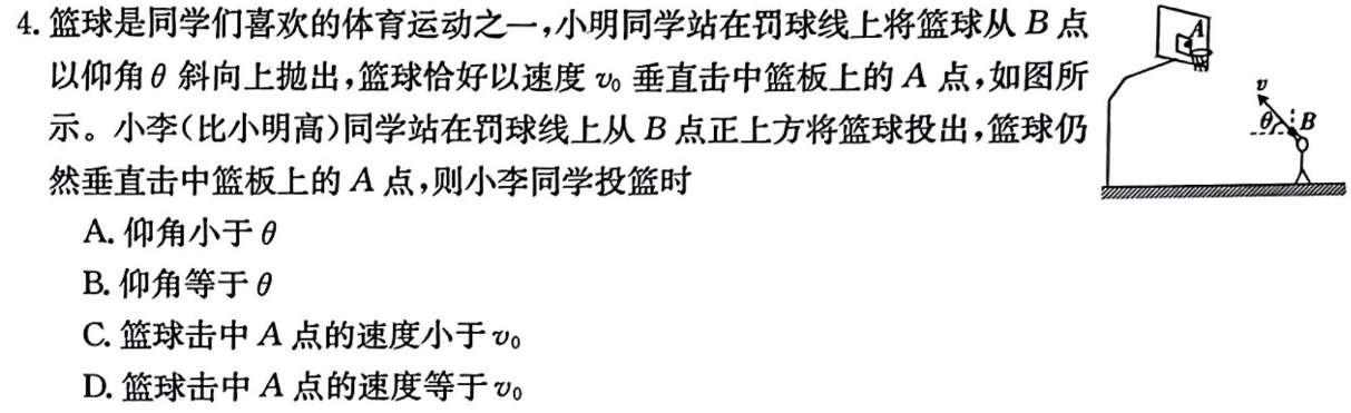 卓越联盟·山西省2023-2024学年高一上学期1月期末考试物理试题.