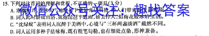 2024届重庆市乌江新高考协作体高考模拟监测(一)语文