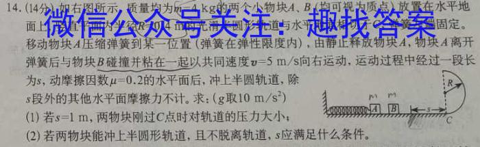 重庆乌江新高考协作体2025届高考质量调研（一）物理试题答案