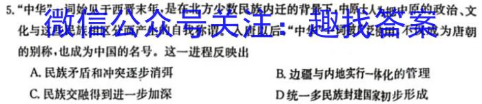 山东省2024年普通高中学业水平等级测评试题(五)历史试卷