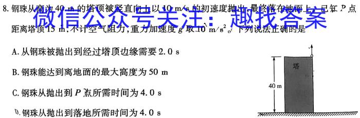 万唯中考 2024年陕西省初中学业水平考试(白卷)物理`