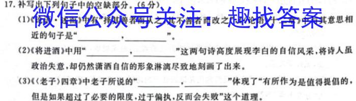 新版2024届 中考导航六区联考试卷(一)1语文