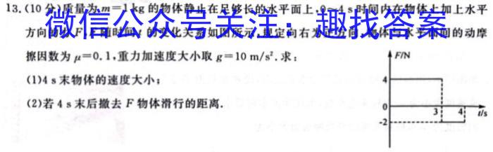 伯乐马 2024年普通高等学校招生新高考模拟考试(十)10h物理