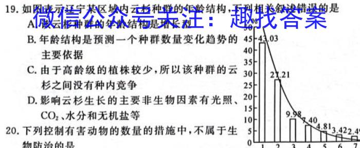 陕西省2024年春季绥、米、横、定、府期中考试高一(241767Z)生物