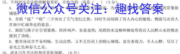 2024年普通高等学校招生统一考试 ·冲刺调研押题卷(一)1语文