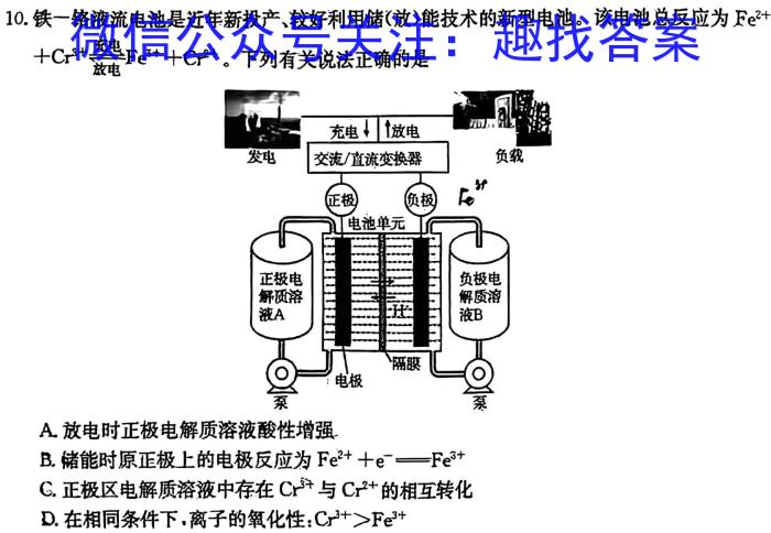 广西高二年级2024年春季学期入学联合检测卷化学