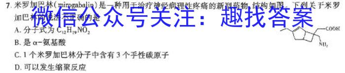 32024年河北省初中综合复习质量检测（一）化学试题