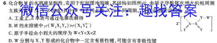 f2024届四川省六市一诊(眉山 资阳 遂宁 广安 雅安 广元)化学