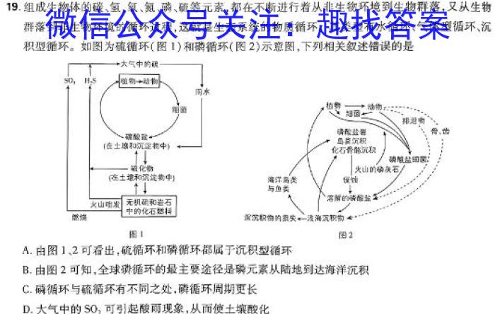 天壹名校联盟2024年上学期高二3月大联考生物学试题答案