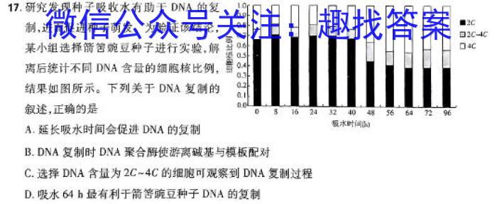 非凡吉创2024届新高中创新联盟TOP二十名校高二年级2月调研考试(242468D)生物学试题答案