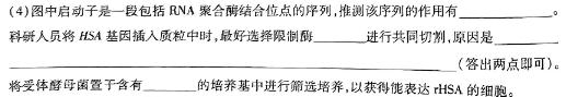 百师联盟·河南省2023-2024学年度高二4月联考生物