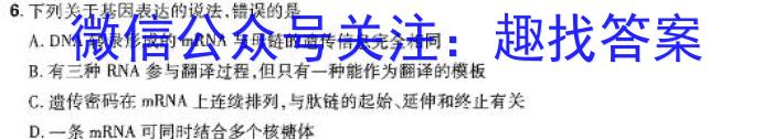 河北省2024年九年级6月模拟（四）生物学试题答案