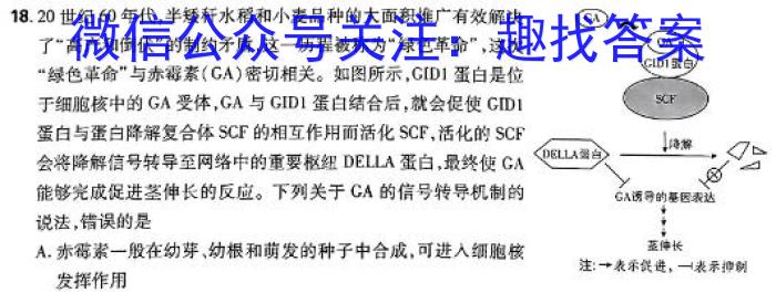 佩佩教育·2024年普通高校招生统一考试 湖南3月高三联考卷生物学试题答案