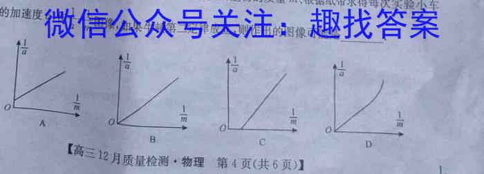 九师联盟·2024届高三1月质量检测(新教材-L)物理`