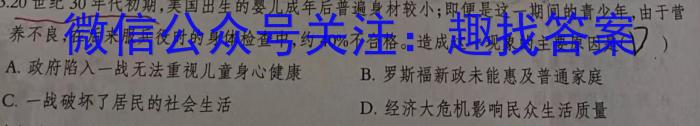 安徽省太和县2024年初中学业水平考试模拟测试卷（一）历史试卷答案