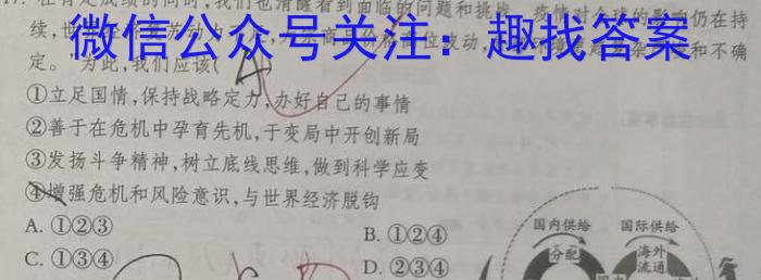 安徽省合肥市2023-2024学年度（上）教学诊断练习政治试卷d答案