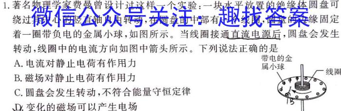 河北省邢台市第一中学2024年二轮复习质量检测物理试题答案