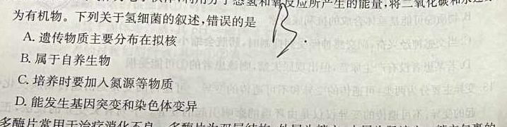 ［毕节二诊］贵州省毕节市2024届高三第二次诊断性考试生物