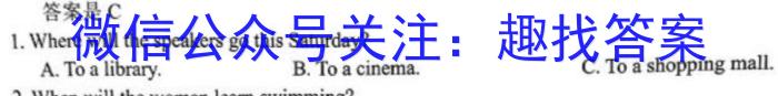 2023-2024学年安徽省含山县九年级教学质量检测试卷(24-CZ179c)英语