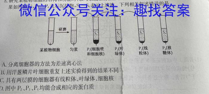 福建省漳州市2023-2024学年(上)高一期末高中教学质量检测生物学试题答案