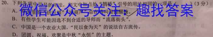 九师联盟·河南省2024年1月高一年级质量检测/语文