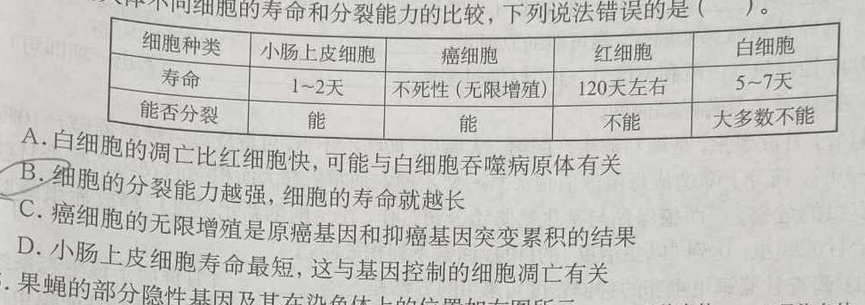 河北省2023-2024学年八年级第二学期第一次学情评估（标题加粗）生物学