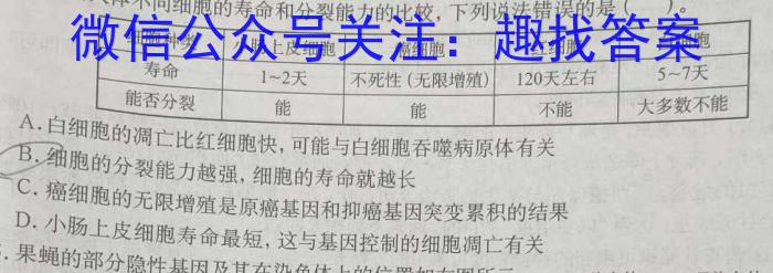 2024年陕西省高三教学质量检测试题(三)数学