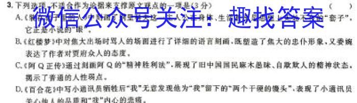 黑龙江齐齐哈尔普高联谊校高三2月联考(24047C)语文