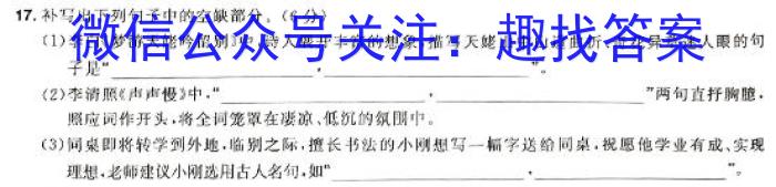 安徽省2024年安庆市示范高中高三联考语文