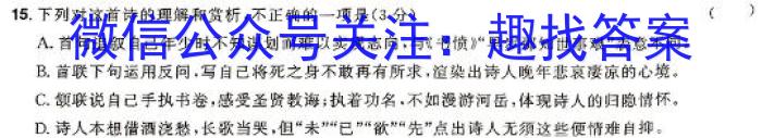 2023-2024学年度第二学期广东中考信息卷(一)语文