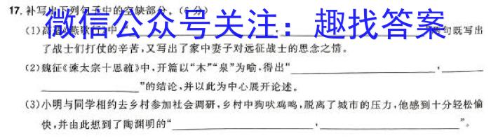 安徽省高二马鞍山市2023-2024学年第二学期期末教学质量监测语文