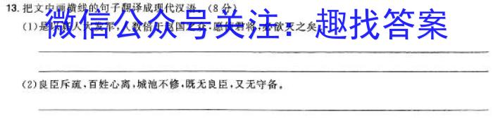 天一大联考 湖南省高一年级3月联考语文