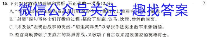 陕西师大附中2023-2024学年度初三年级第九次适应性训练语文