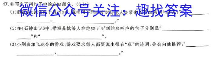 2023~2024学年核心突破XJCRL(二十七)27答案语文