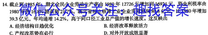 皖江名校联盟2023-2024学年第二学期高二5月阶段性大联考&政治