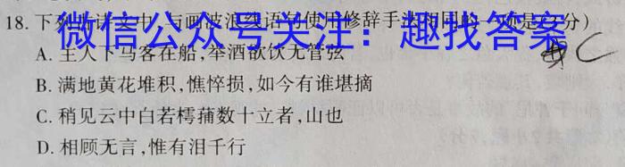 衡水金卷先享题2024答案调研卷(山东专版)四语文