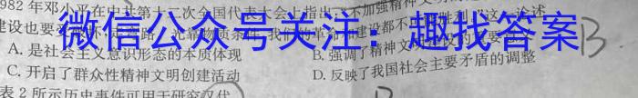 2024届甘肃省高三检测2月联考(❀)历史试卷答案