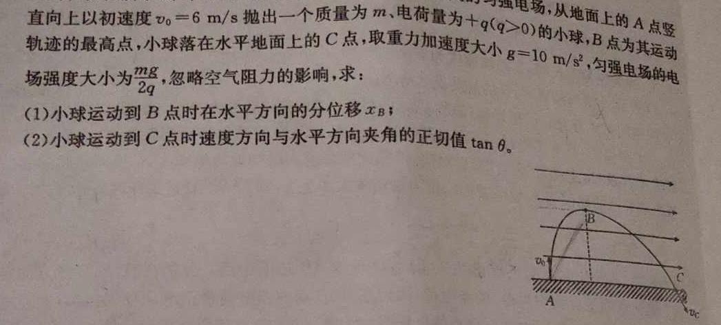 [今日更新]2023-2024学年新疆高三试卷1月联考(24-291C).物理试卷答案