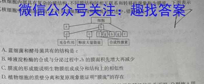 明思教育2024年河南省普通高中招生考试试卷(金榜卷)生物学试题答案