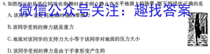 河北省沧州市某校2023-2024学年八年级下学期开学测试物理试卷答案