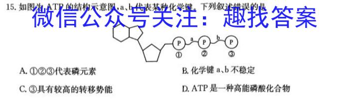 陕西省2023-2024学年度第二学期七年级期中调研试题（卷）C生物学试题答案