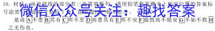 安徽省2023-2024学年九年级第一学期期末教学监测语文