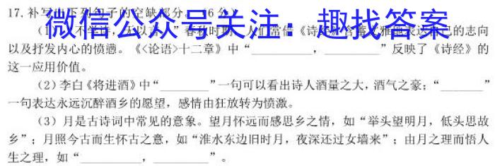 安徽省灵璧县2023-2024学年度九年级上学期期末考试语文