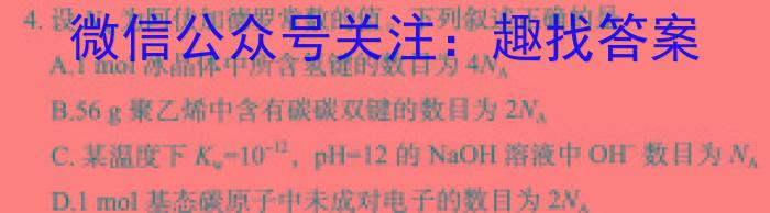 王后雄2024年普通高等学校招生全国统一考试预测卷化学