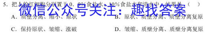 伯乐马 2024年普通高等学校招生新高考模拟考试(四)4生物学试题答案