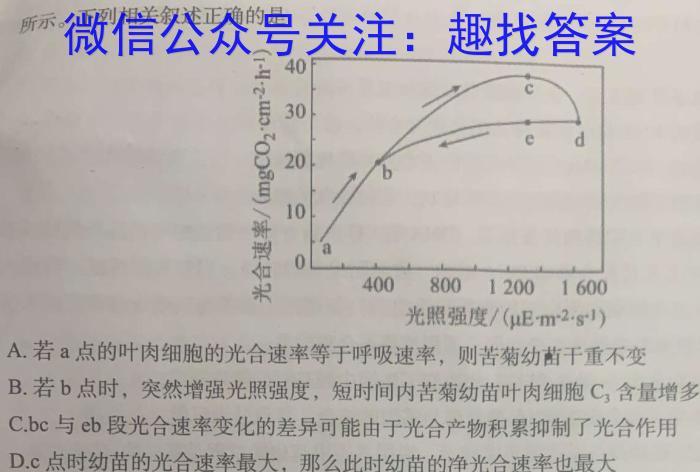 安徽六校教育研究会2025届高三年级入学素质测试生物学试题答案