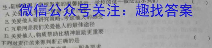 2024届衡水金卷先享题[调研卷](湖北专版)四政治试卷d答案