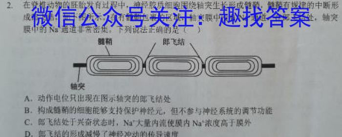 安师联盟2024年中考质量检测试卷生物学试题答案